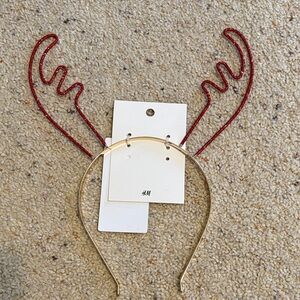 H&M Glittery Red Antler Headband